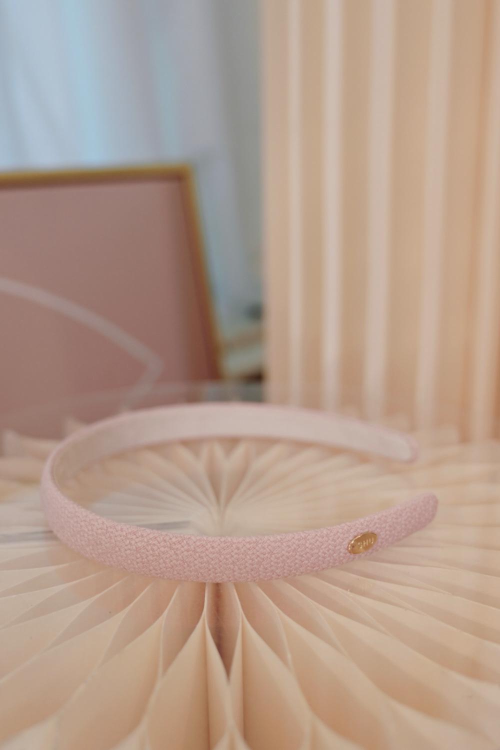 Tweedy soft pink hair band