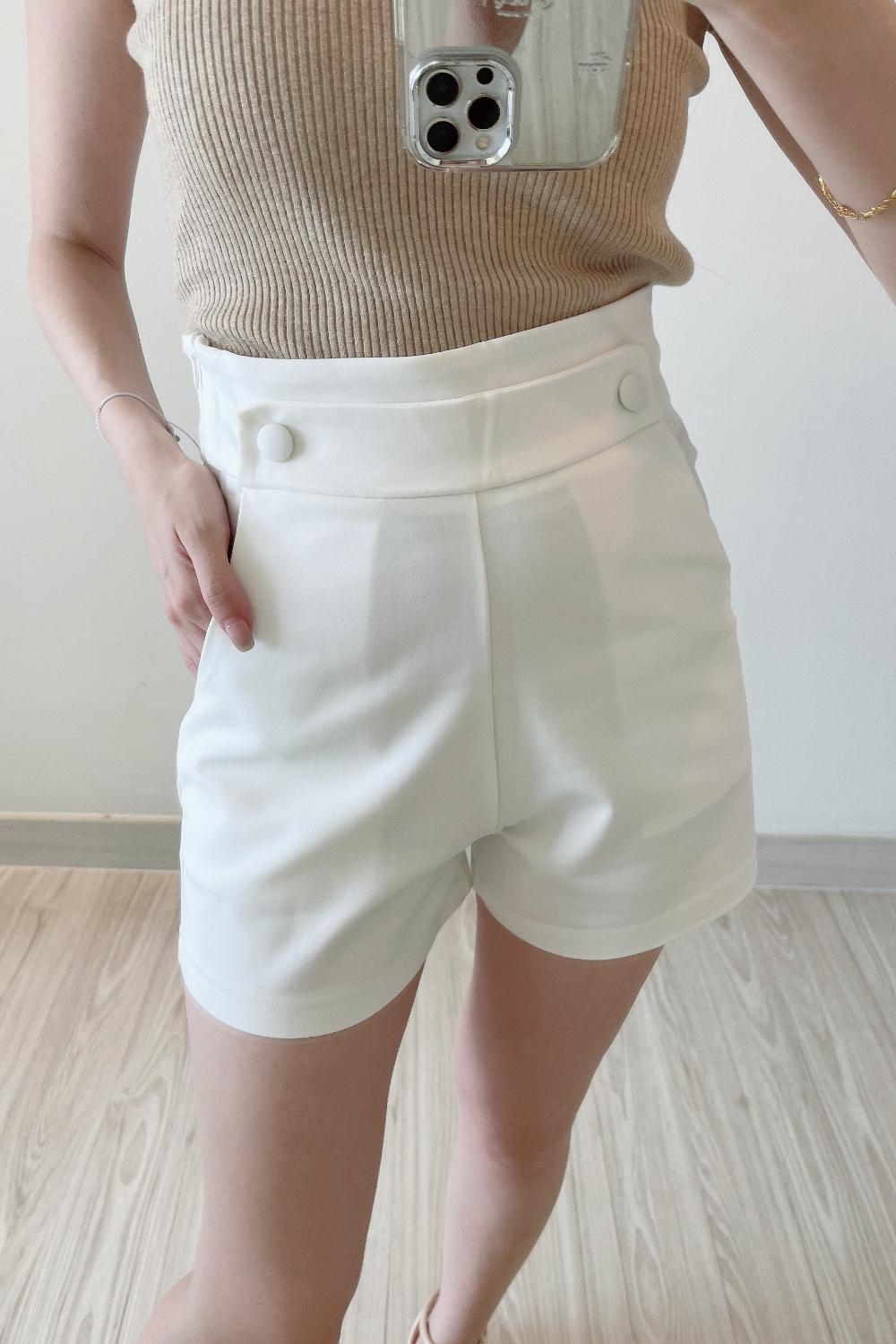 Thai classy fine button shorts (3 colors)