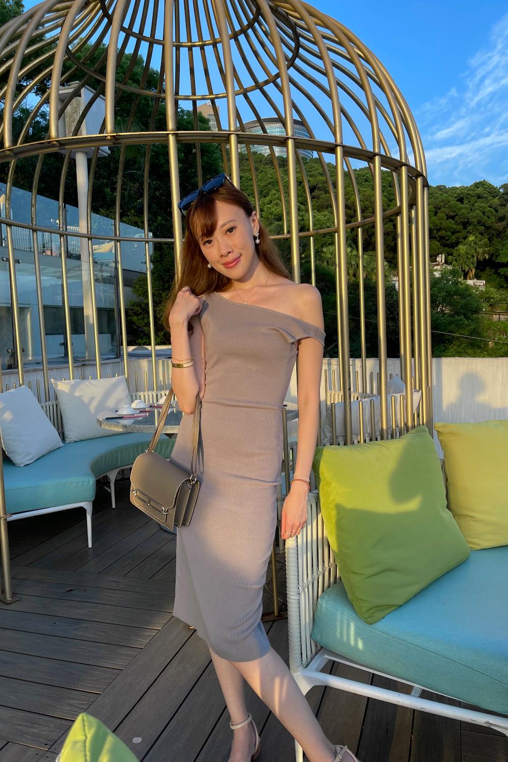 Thai two-ways classy knit dress (Grey)