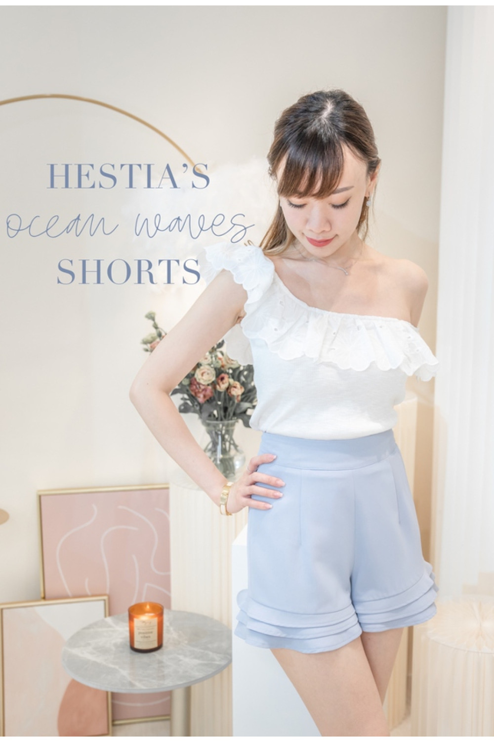 HESTIA’S ocean wave shorts (Ocean Blue)