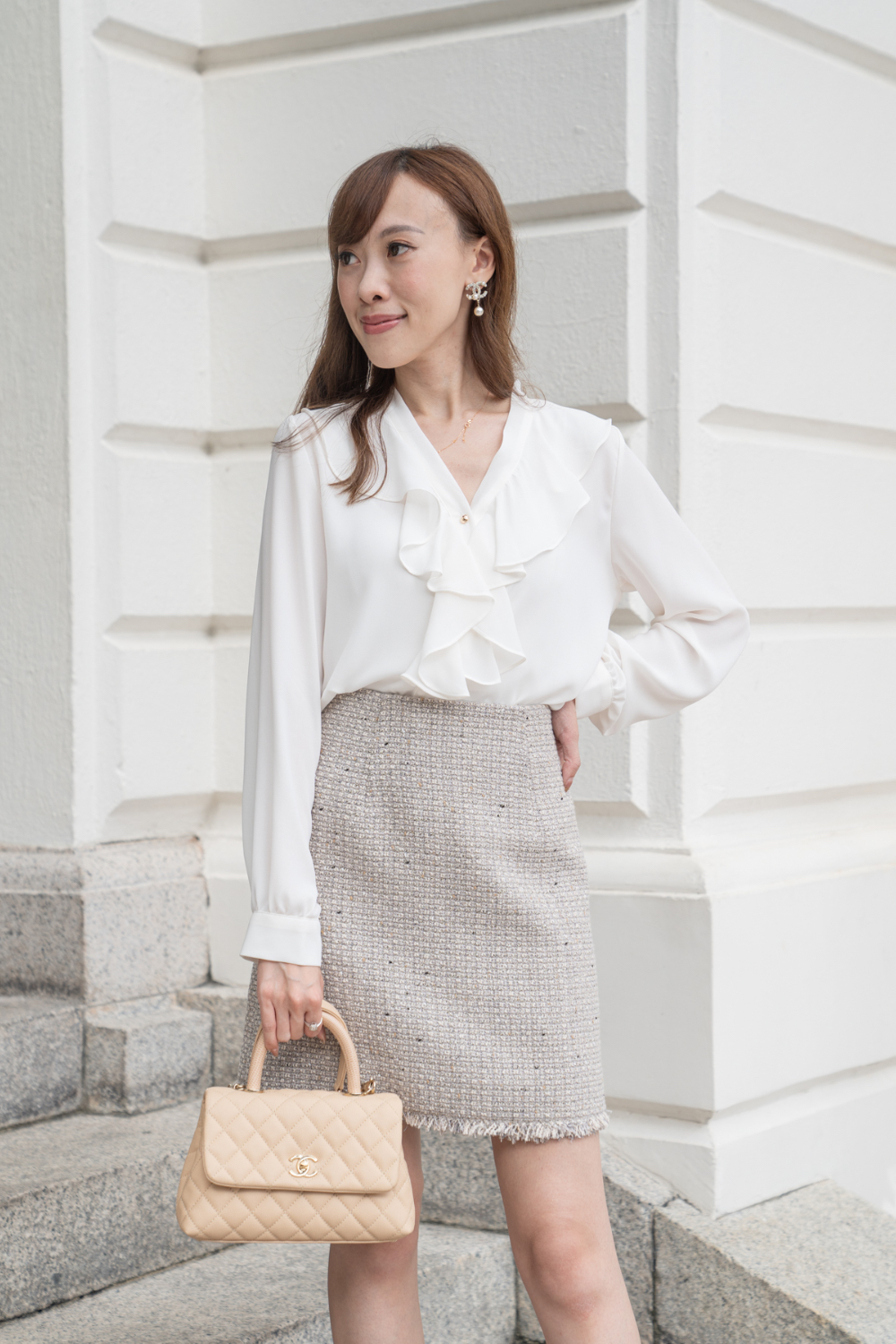 HESTIA’S Premium glory ash tweed skirt