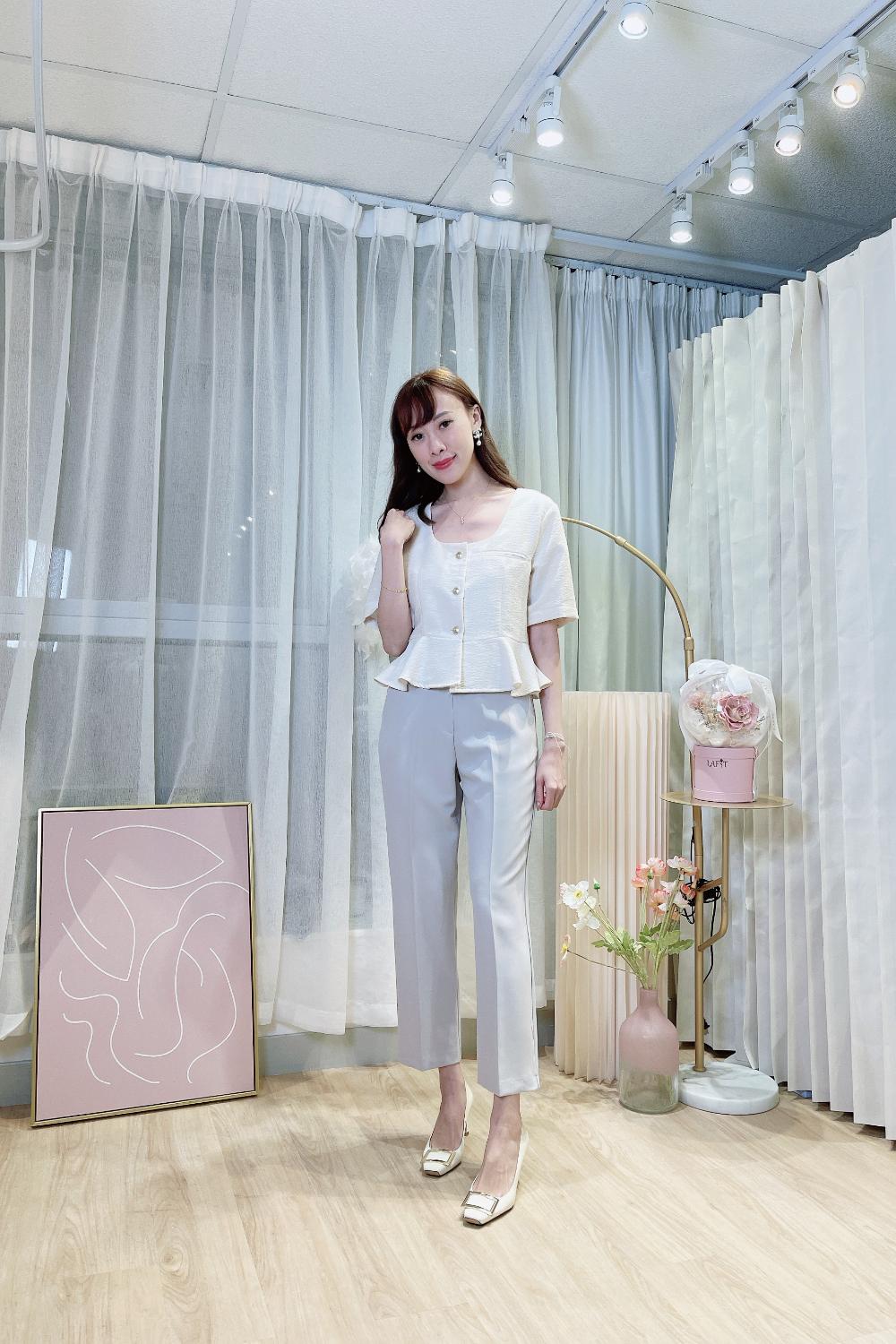 Straight leg standard suit pants (Light Grey)